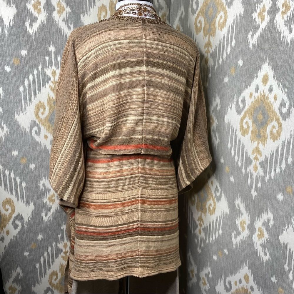 Ralph Lauren Vintage Knit Southwestern Beaded Indian Blanket Poncho Tunic - Picture 9 of 16